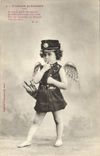 Vintage Postcard Fantaisie Child the love Policeman Organizes Police Angel