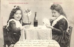 CPA Fantaisie Enfants Une partie d'ecarte en dix Neuf a rien 