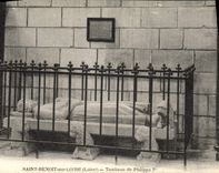 Vintage Postcard Saint Benoit on the Loire Tomb of Philippe 1st