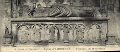 Vintage Postcard Bugey Church of Ambronay Tomb of Mauvoisin