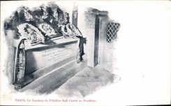Vintage Postcard Paris the tomb of President Sadi Carnot in the Pantheon