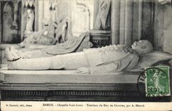 Vintage Postcard Dreux Vault Saint Louis Tomb of the Duke of Chartres by Mercie