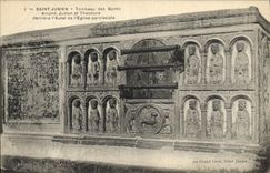 Vintage Postcard Saint Junien Tomb of the Saints Armand Junien and Theodore behind the furnace bridge of the parish church