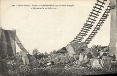 CPA Militaria Haute Alsace Viaduc de Dannemarie que le Genie Francais a fait sauter le 26 aout 1914