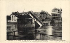 CPA Militaria Lagny Les debris du pont de fer