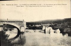 CPA Militaria La Ferte sous Jouarre Le pont detruit par le genie Francais