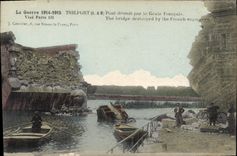 CPA Militaria Trilport Pont detruit par le Genie Francais