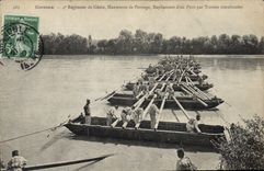 Vintage Postcard Militaria Grenoble 4th Regiment of Genius Operates Bridging Folding up of a bridge by spans simultaneous