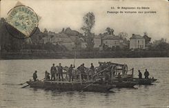 Vintage Postcard Militaria 6th Regiment of the Genius Passage of cars on door