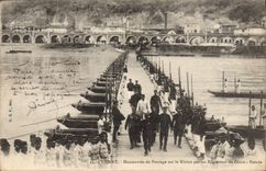 Vintage Postcard Militaria Vienna Maneuvers of bridging on the Rhone by the regiments of the Genius Parades