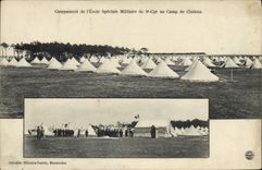 CPA Militaria Campement de l'Ecole Speciale militaire de St Cyr au Camp de Chalons 