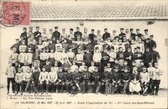 Vintage Postcard Militaria Valbonne May 26th, 1907 School of application of Shooting 2nd course of under officers