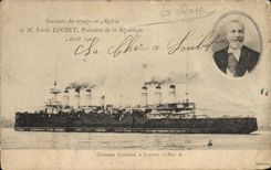 CPA Bateau Souvenir du voyage en Algerie de M Emile Loubet President de la Republique Avril 1903 