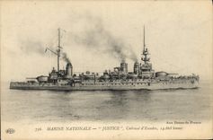 CPA Bateau Justice Cuirasse d'escadre 