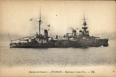 CPA Bateau Justice Cuirasse a tourelles 