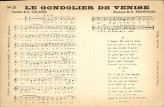 CPA Le gondolier de Venise Colonge Deconclois 