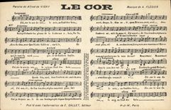 Vintage Postcard the Horn Flegier Alfred de Vigny