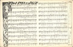 Vintage Postcard You are so pretty Tagliafico