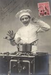 CPA Cuisine Enfant Cuisinier Sauve qui peut ! 