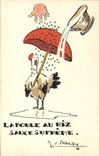 CPA Cuisine La poule au riz Sauce supreme 