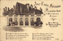 CPA Cuisine Aux Trois Faisans Racouchot Place d'armes Dijon Restaurant 