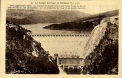 Vintage Postcard Electricity dam of Sarrans