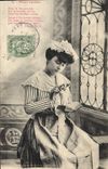 Vintage Postcard Fantasy Woman Fleur sechee