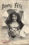 Vintage Postcard Fantaisie Good Woman celebrates