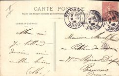 Vintage Postcard Fantaisie Woman Language of the flowers Glycine Happiness divides