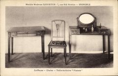 CPA Meuble moderne Djoukitch Rue Sidi Brahim Grenoble Coiffeuse Chaise Table ecritoire Platane Coiffeur 