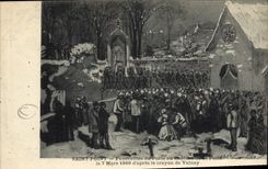 CPA Saint Point Funerailles du poete au chateau de St Point d'apres le crayon de Valnay 