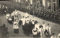 Vintage Postcard Funeral of the king Leopold II clergy