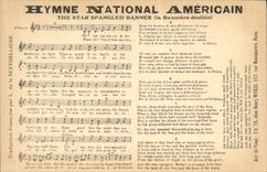 Vintage Postcard National anthem American The star splanged banner Of Berthelliere