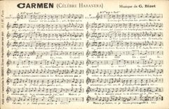CPA Carmen Celebre Habanera Bizet 