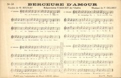 Vintage Postcard Lullaby of love Boukay Vaguet Delmet