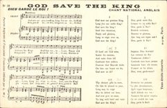 CPA God save the King Chant national anglais 