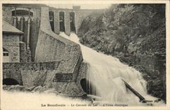 Vintage Postcard Electricity Bourboule the cascade of the lake the electric factory
