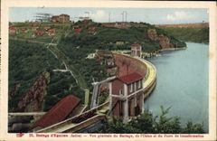 CPA Electricite Barrage d'Eguzon Vue generale du barrage de l'usine et du poste de transformation