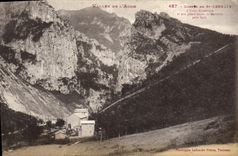Vintage Postcard Electricity Valley of the Aude Gorges of St Georges the electric factory and his large tuyeau of descent close Axat