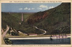 Vintage Postcards Electricity Valley of Sioule Panorama of the viaduct and the stopping of Insipid the Viaduct