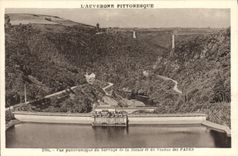 Vintage Postcard Electricity Seen panoramic of the stopping of Sioule and the viaduct of the Insipid ones