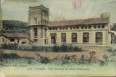 Vintage Postcard Electricite Entraigues Machines electric Mediterranean coastline