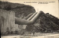 CPA Electricite Environs de Montlucon Barrage sur le Cher a Rochebut la chute des tuyaux