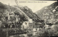 Vintage Postcard Electricite Madieres Falls of the electric hydro factory