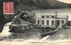 Vintage Postcard Electricity Stopping of Sioule the factory and the outfall