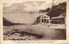Vintage Postcard Electricity dam Guerledan and the electric factory