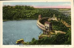 CPA Electricite Barrage d'Eguzon La rive gauche et la Vedette