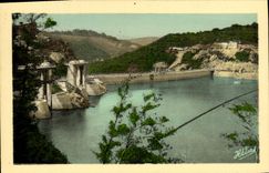CPA Electricite Le lac de Sarrans La digue