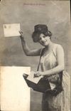 Vintage Postcard Fantasy Woman Messenger of love