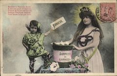 Surprised Vintage Postcards Fantasy Child wife of the year